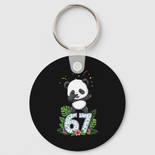 Six Seven Meme Dabbing Baby Panda 67 Funny Gen Z A Key Ring