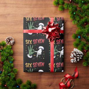 Six Seven Meme Funny Mean Guy Christmas Viral 6 7 Wrapping Paper