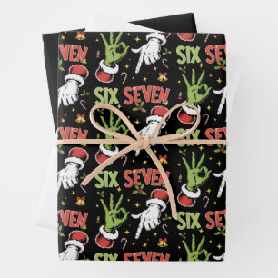 Six Seven Meme Funny Mean Guy Christmas Viral 6 7 Wrapping Paper Sheet