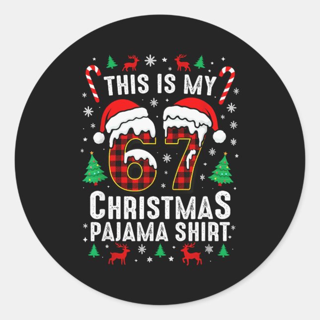 Six Seven Meme Gen Alpha Slang Brainrot Quote  Classic Round Sticker (Front)