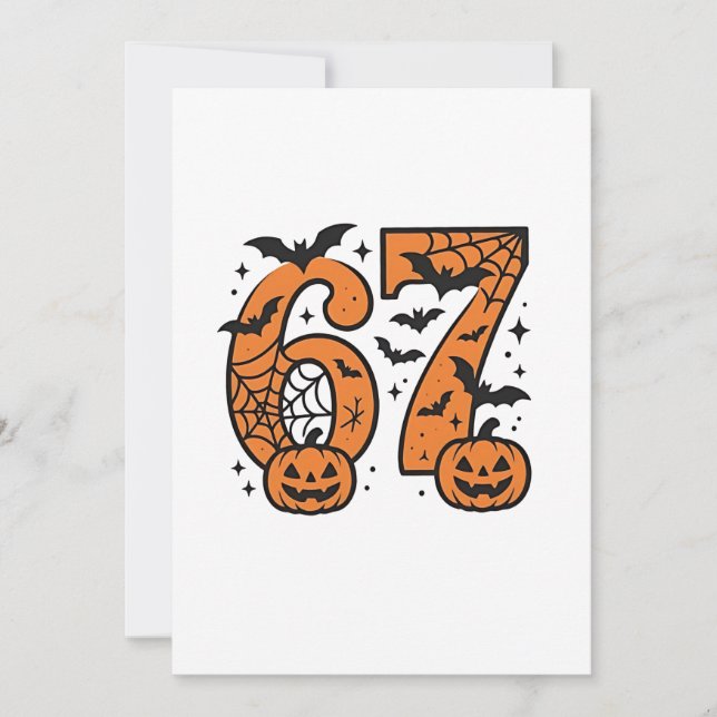  Six Seven Meme Halloween 67 Mason Spooky  Announcement (Front)