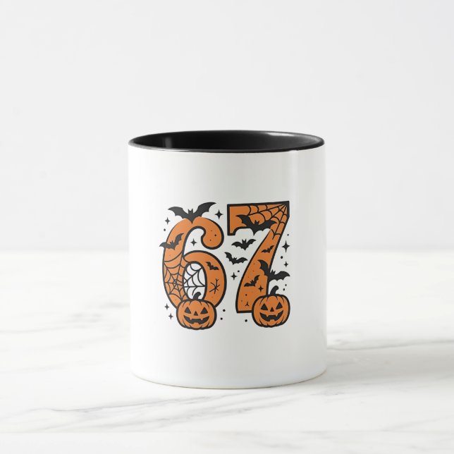  Six Seven Meme Halloween 67 Mason Spooky  Mug (Center)