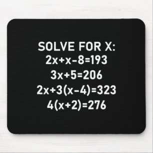 Six Seven Meme Math Algebra Pun Solve For X 67 Bra Mouse Mat