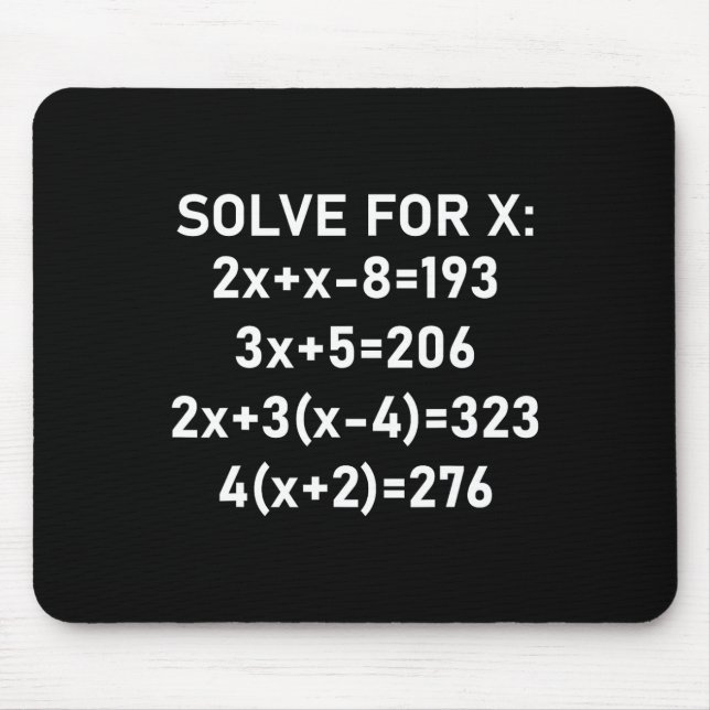 Six Seven Meme Math Algebra Pun Solve For X 67 Bra Mouse Mat (Front)