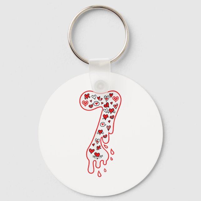 Six Seven Meme Number 7 Couples Matching Valentine Key Ring (Front)