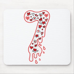 Six Seven Meme Number 7 Couples Matching Valentine Mouse Mat