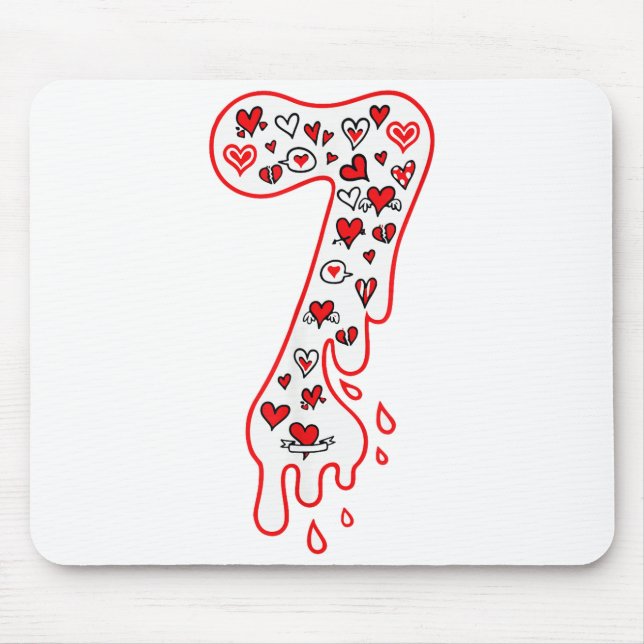 Six Seven Meme Number 7 Couples Matching Valentine Mouse Mat (Front)