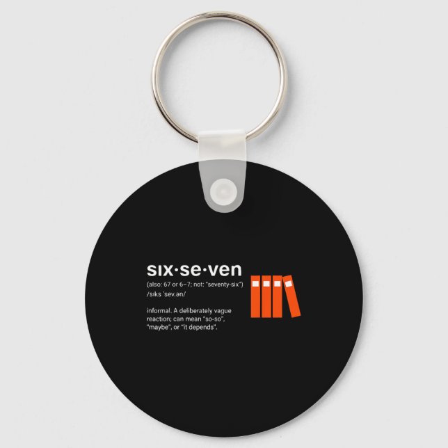 Six Seven Meme Reading Book Lover 6-7 Funny 67 Def Key Ring (Front)