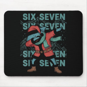 Six Seven Meme Shark Dab Se Dabbing Funny Xmas 67  Mouse Mat