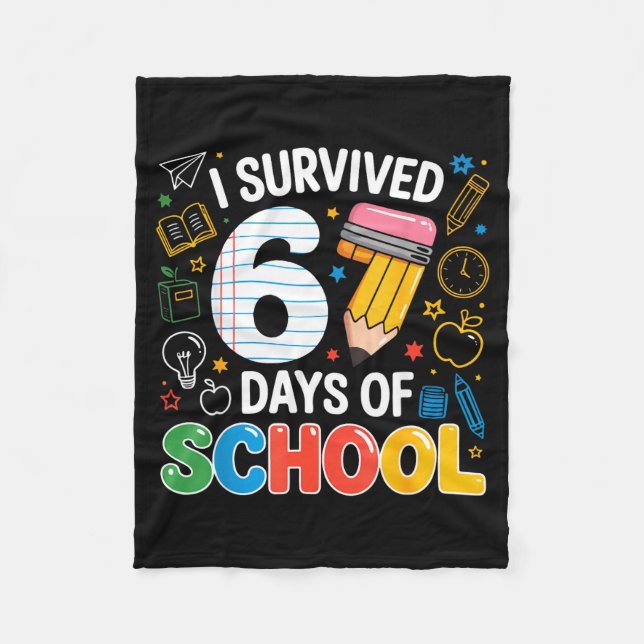 Six Seven Meme Survived 67 Days Of School Student  Fleece Blanket (Front)
