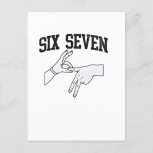 Six Seven Meme Viral 67 Mason Sign Language    Holiday Postcard
