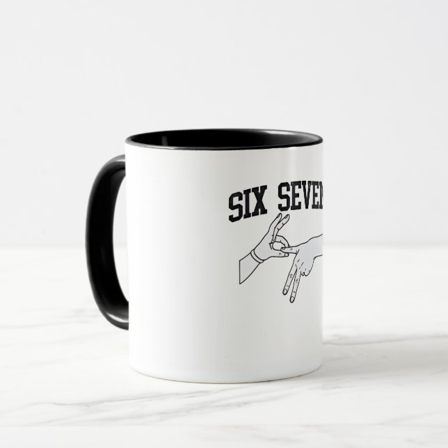 Six Seven Meme Viral 67 Mason Sign Language    Mug (Front Left)