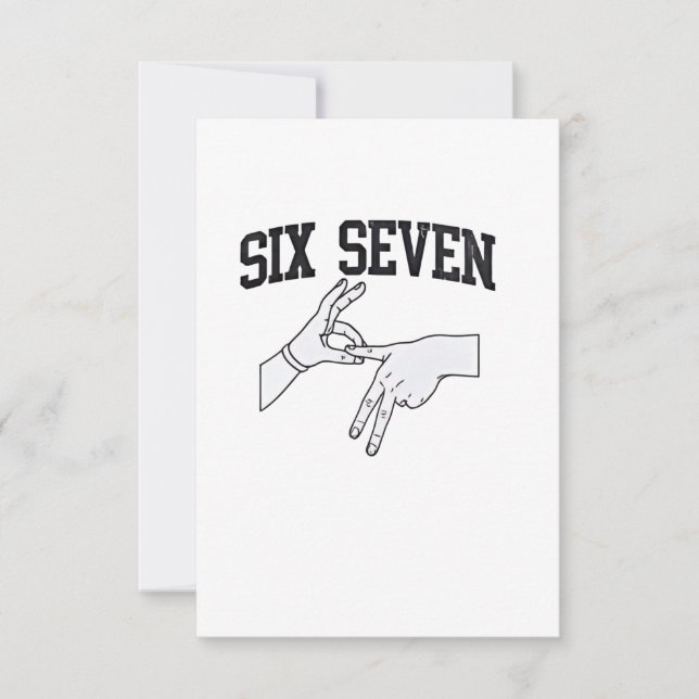 Six Seven Meme Viral 67 Mason Sign Language    Thank You Card (Front)