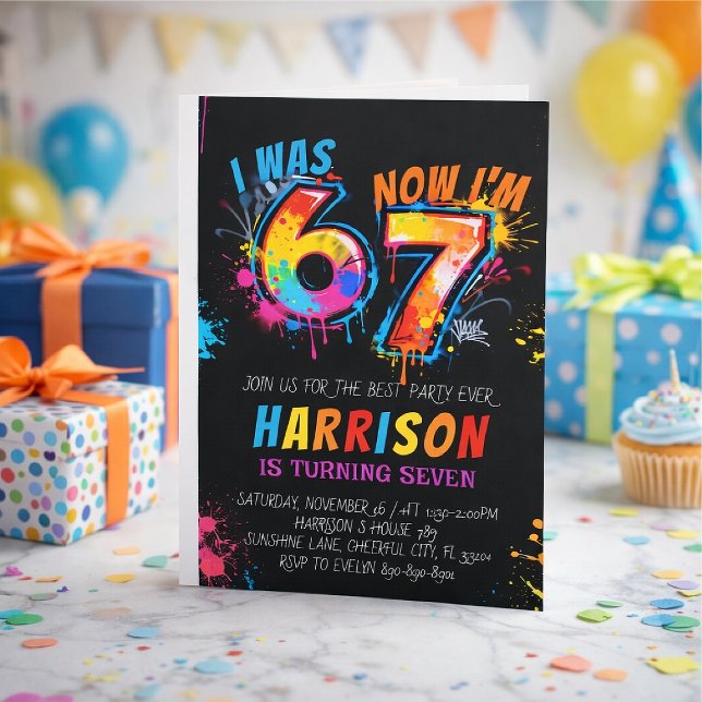 Six Seven Party Birthday Invitation (Creator Uploaded)