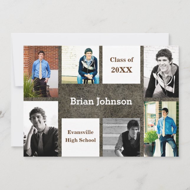 Six/Seven Photos Leather - Grad Announcement (Front)