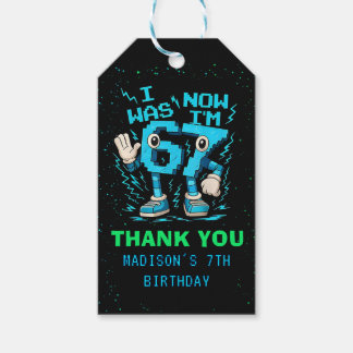 Six Seven Pixel Meme Kids 7th Birthday Gift Tags