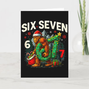 Six Seven Santa Bigfoot Christmas Sasquatch 67 Fun Card