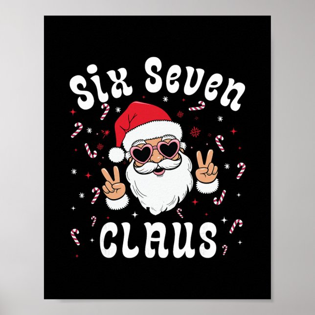 Six Seven Santa Claus Funny 67 Christmas Meme Boys Poster (Front)