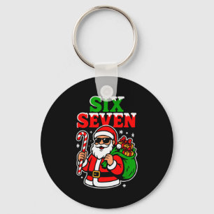 Six Seven Santa Funny Christmas 6 7 Cool Holiday R Key Ring