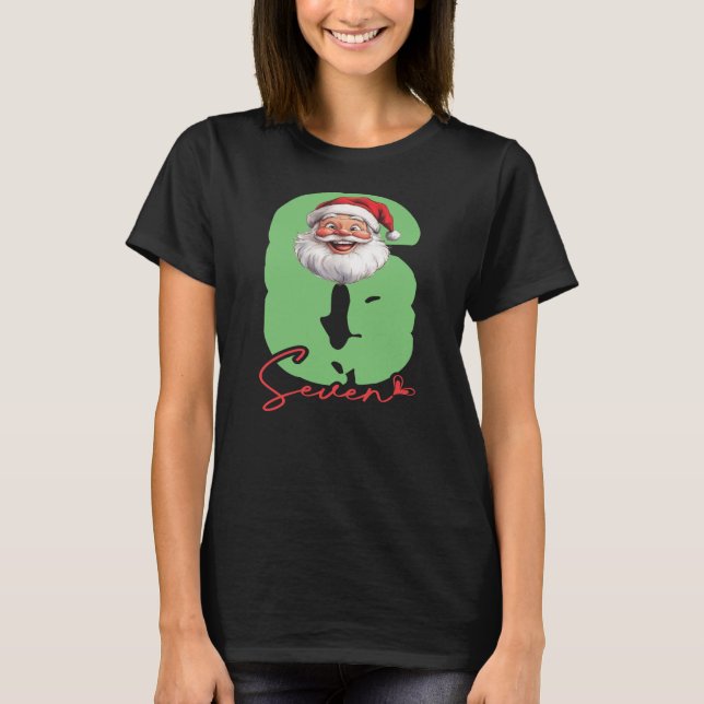 Six Seven Santa, Funny Matching T-Shirt (Front)