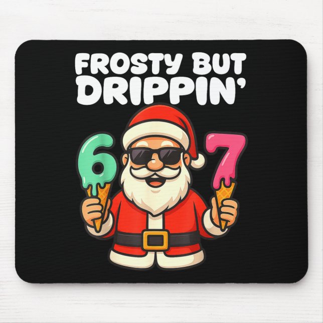 Six Seven Santa Santa Sungles Ice Cream Christmas  Mouse Mat (Front)