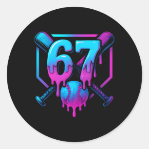 Six Seven Sell Ice Cream Drip Cool 67 Gen Alpha Sl Classic Round Sticker