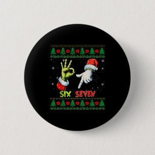 Six Seven Skeleton Meme Christmas Ugly Sweater 67 6 Cm Round Badge