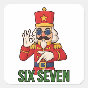 Six Seven Snowman Christmas Nutcracker 6 7 Xmas  Square Sticker