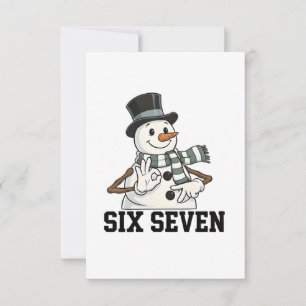 Six Seven Snowman Christmas Santa 6 7 Xmas Card