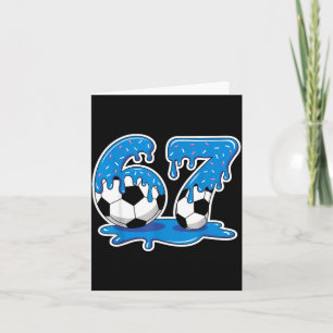 Six Seven Soccer Ice Cream Drip Funny Design Card