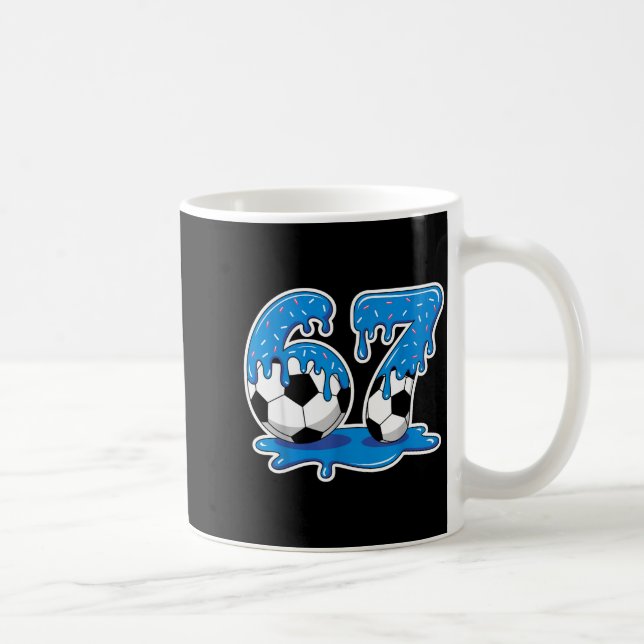 Six Seven Soccer Ice Cream Drip Funny Design  Coffee Mug (Right)