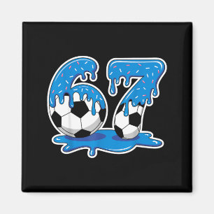 Six Seven Soccer Ice Cream Drip Funny Design  Magnet