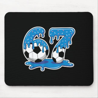 Six Seven Soccer Ice Cream Drip Funny Design Mouse Mat