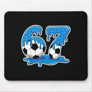 Six Seven Soccer Ice Cream Drip Funny Design  Mouse Mat