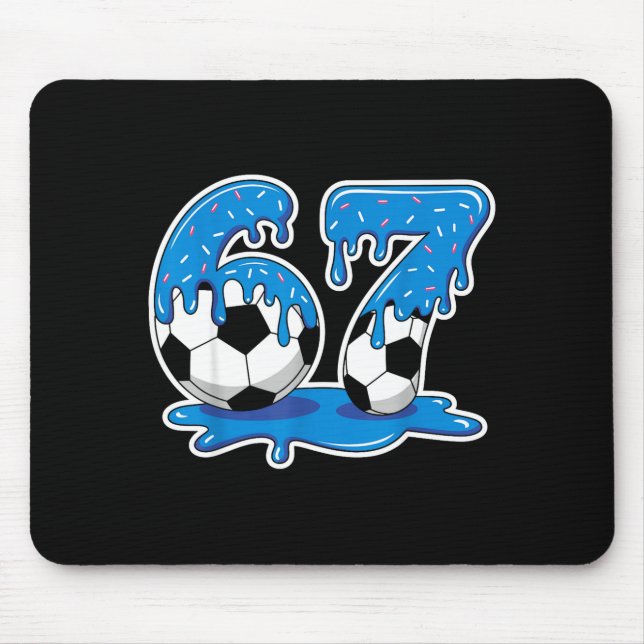 Six Seven Soccer Ice Cream Drip Funny Design  Mouse Mat (Front)