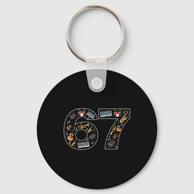 Six Seven Trending 67 Musical Lovers  Key Ring (Front)