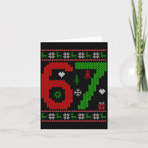 Six Seven Ugly Christmas Sweater 67 Meme Xmas Boys Card