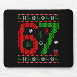 Six Seven Ugly Christmas Sweater 67 Meme Xmas Boys Mouse Mat