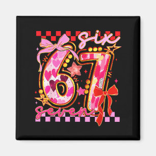 Six Seven Valentine Day Funny Nk 67 Cute Bow Girls Magnet