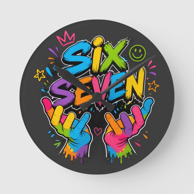 Six Seven Vibe Round Clock (Front)