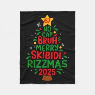 Six Seven Xmas Tree 67 No Cap Bruh Meme 6 7 Christ Fleece Blanket