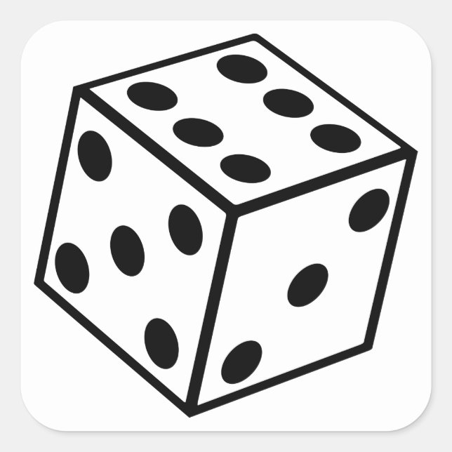 Six Sided Dice Square Sticker (Front)