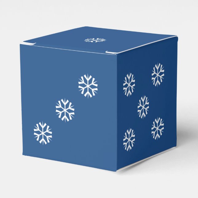 Six-Sided Die with White Snowflakes Dice Favour Bo Box (Front Side)