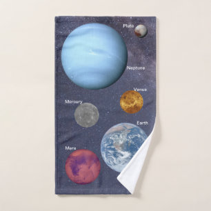 Six smallest planets hand towel