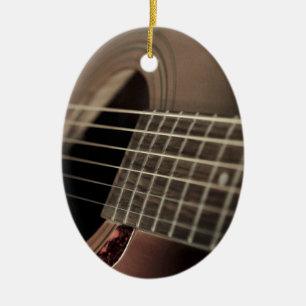 Six String Acoustic Guitar Ceramic Tree Decoration