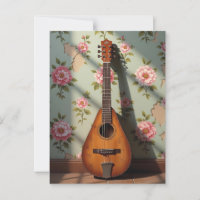 Six-Stringed Dulcimer Vintage Floral