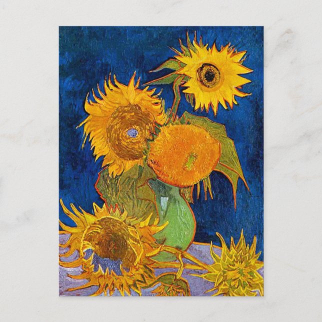 Six Sunflowers van Gogh Fine Art Postcard (Front)