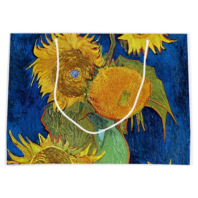 Six Sunflowers, Van Gogh Large Gift Bag (Front)