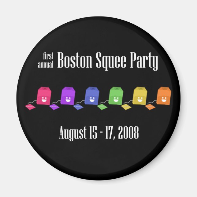 Six Tea Bags Magnet (for dark backgrounds) (Front)