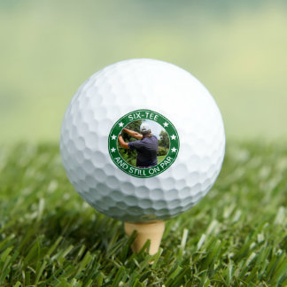 Six-tee & Still on Par Custom 60th Birthday Photo Golf Balls